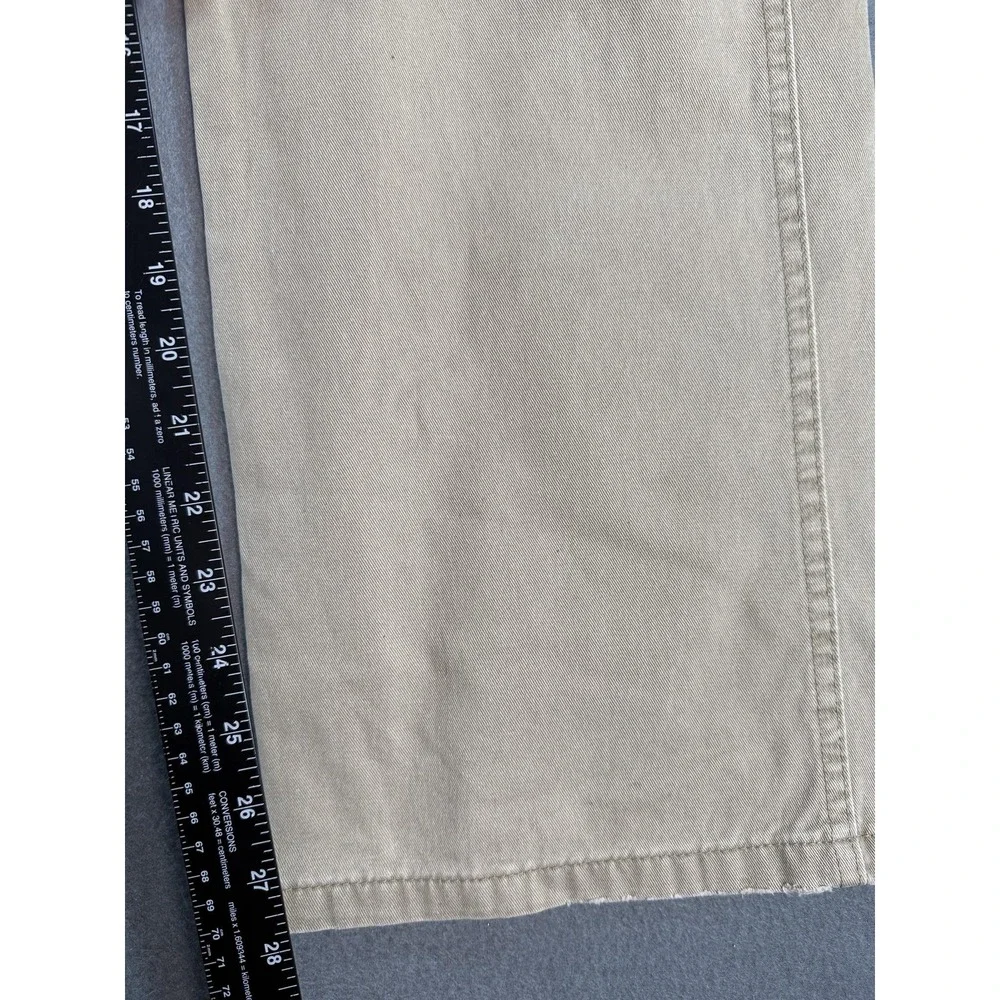 Wrangler Pants Mens 32x30 Beige Relaxed Fit Cargo Canvas Straight Leg Workwear